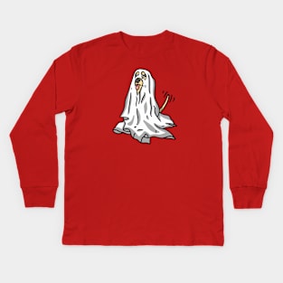 Dog ghost Kids Long Sleeve T-Shirt